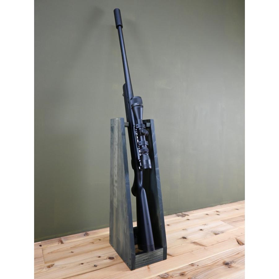 WOODWORKS ガンラック 1丁掛 (色：ミリタリーグリーン) 木製 日本製