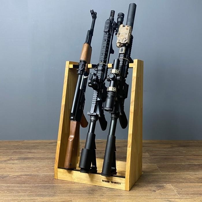 WOOD WORKS 日本製 ライフルスタンド 3丁掛 + マガジンラックセット Amazon｜WOOD WORKS 日本製 ライフルスタンド 3丁掛 + マガジン