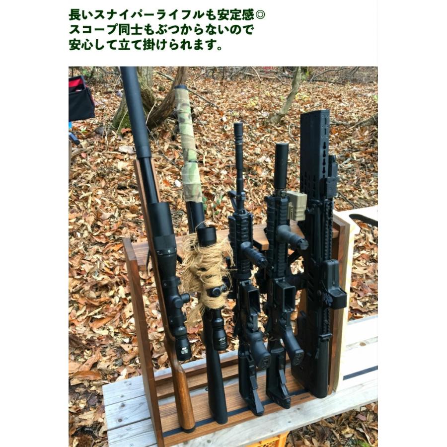 WOODWORKS ガンラック 3丁掛 (色：ライトブラウン×ブラックウッド