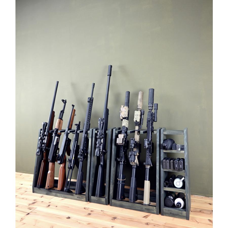 WOODWORKS ガンラック 5丁掛 ( 色：ライトブラウン×ブラックウッド