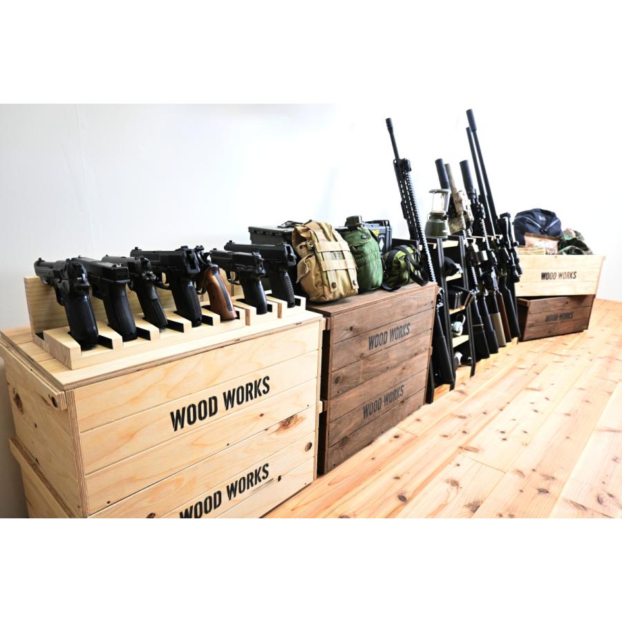 WOODWORKS ガンラック 5丁掛 ( 色：ライトブラウン×ブラックウッド
