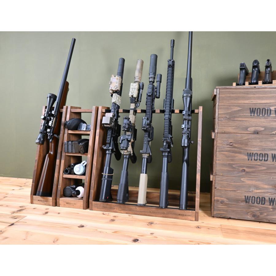 WOODWORKS ガンラック 5丁掛 ( 色：ミリタリーグリーン) 木製 日本製