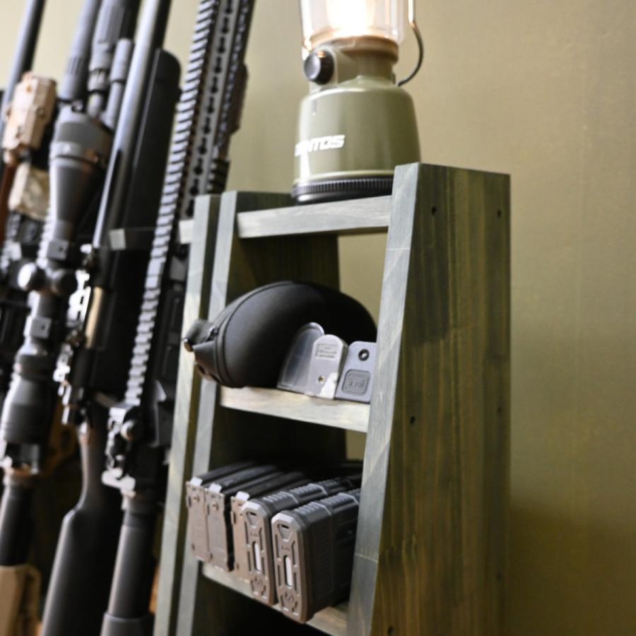 WOODWORKS ガンラック 5丁掛 ( 色：ミリタリーグリーン) 木製 日本製