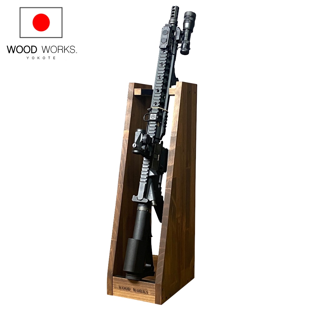 WOODWORKS ガンラック 1丁掛 (色：ブラウン) 木製 日本製