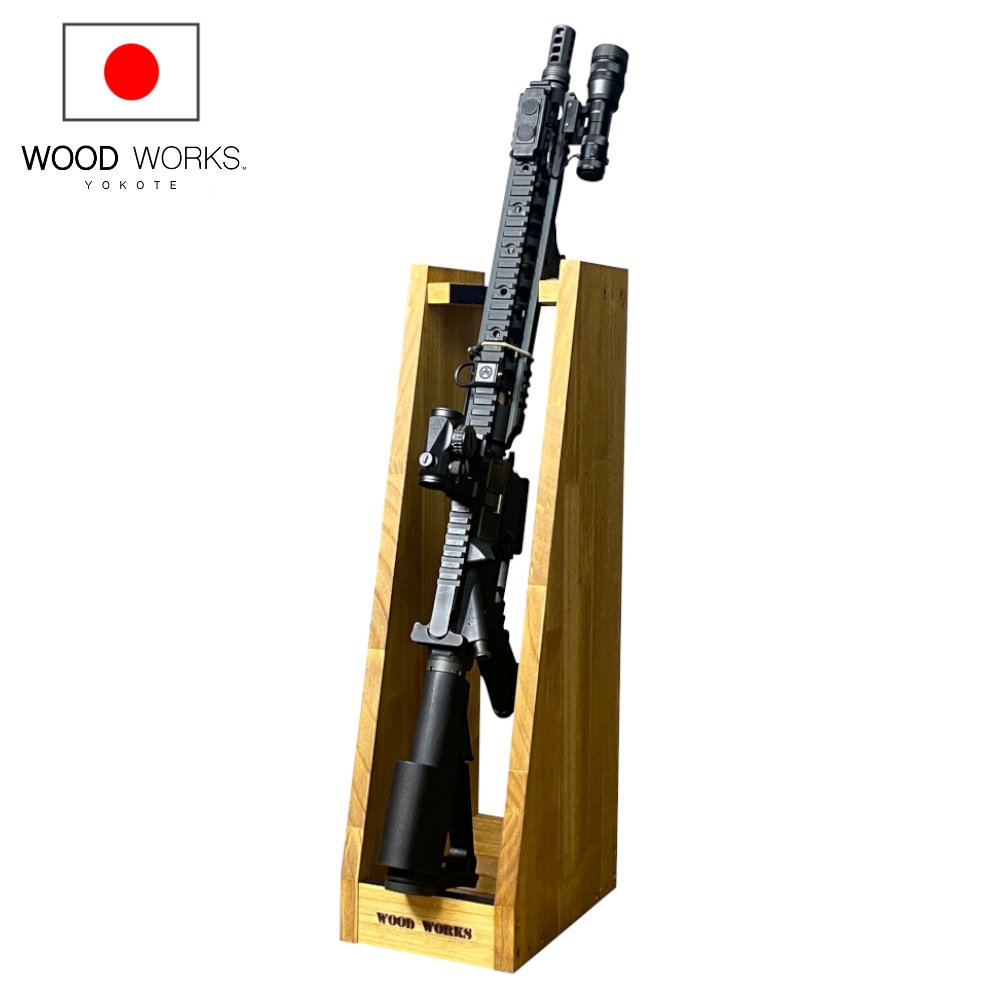 WOODWORKS ガンラック 1丁掛 (色：ライトブラウン) 木製 日本製