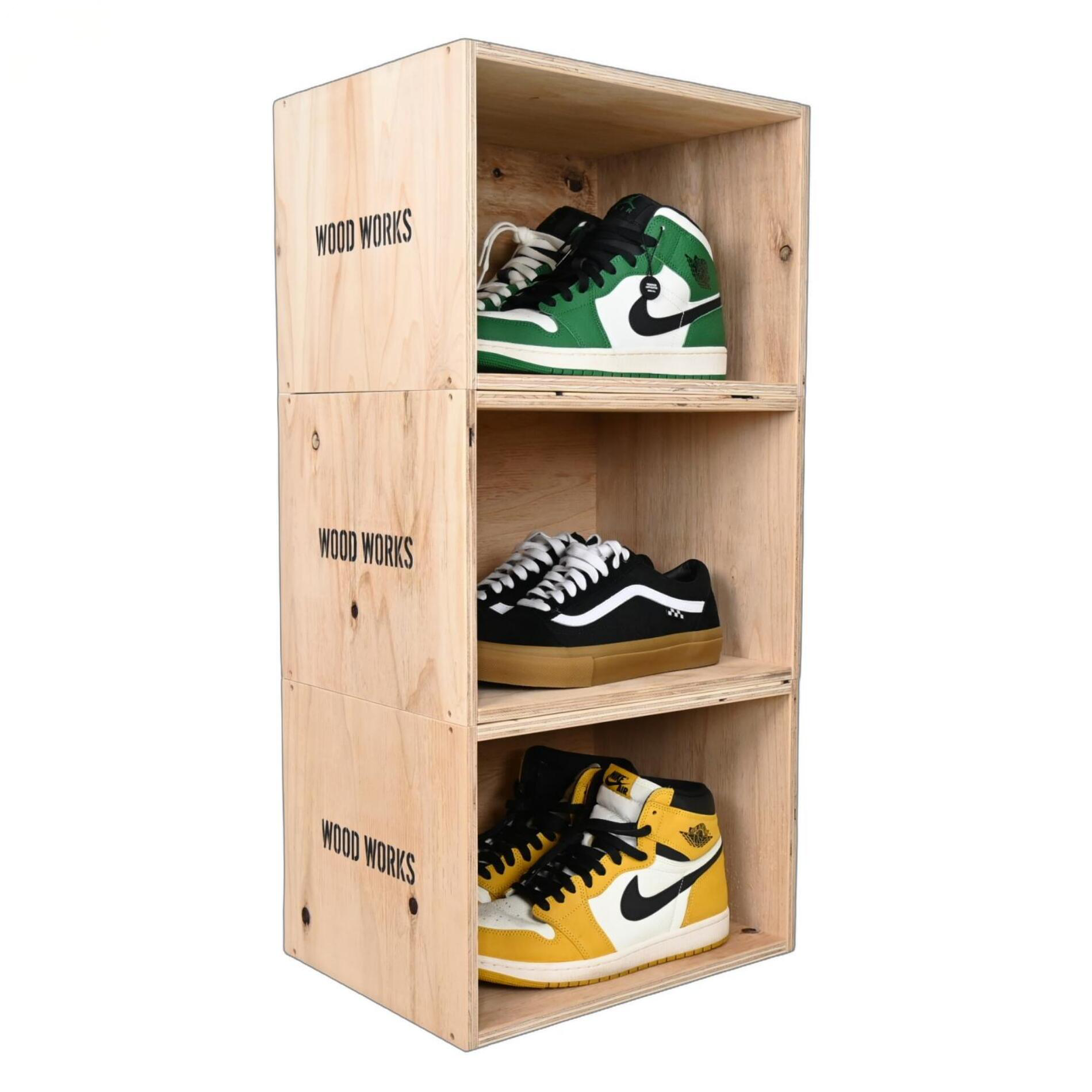 WOOD WORKS 日本製 シューズボックス 3個セット 【シューズラック