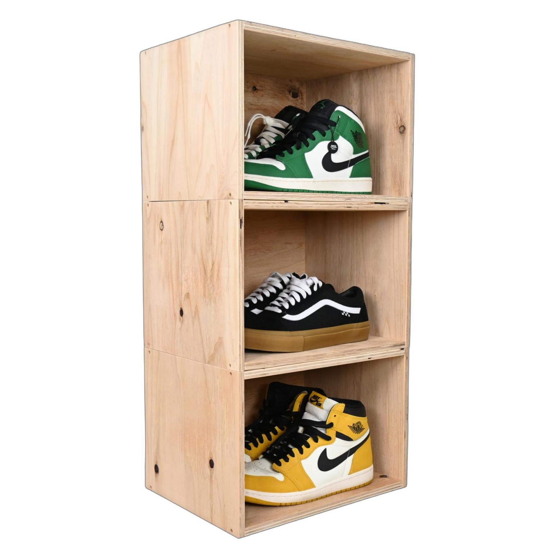 にわっち★送料込み★木製1段シューズボックス×4個 WOOD WORKS 日本製 シューズボックス 3個セット 【シューズラック