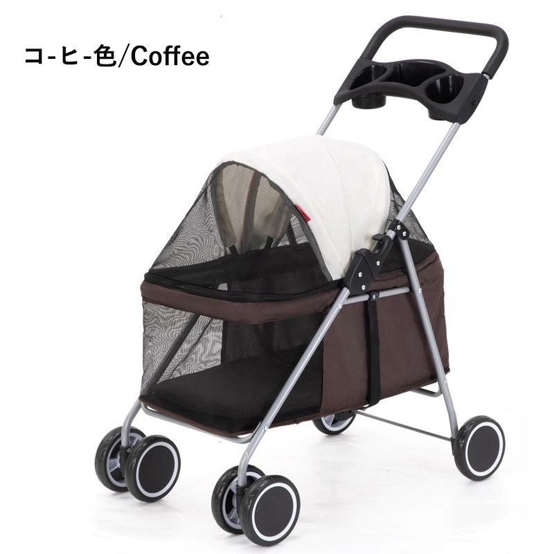 ペットカート 折りたたみ ドッグカート 犬 猫 ペット用 ペット 飛び出し防止 ブレーキ付き 4輪 収納 ペット 耐荷重15kg 多機能 軽量 カート 犬 小型犬 中型犬_4
