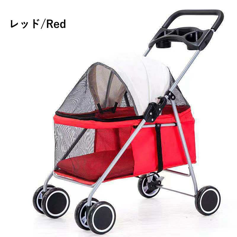 ペットカート 折りたたみ ドッグカート 犬 猫 ペット用 ペット 飛び出し防止 ブレーキ付き 4輪 収納 ペット 耐荷重15kg 多機能 軽量 カート 犬 小型犬 中型犬_5