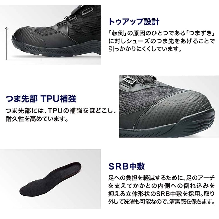 ウィンジョブ アシックス 安全靴 BOA ハイカット CP604 G-TX メンズ