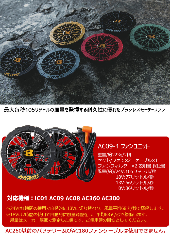BURTLE バートル 2025年 新型 24V バッテリー ファン セット