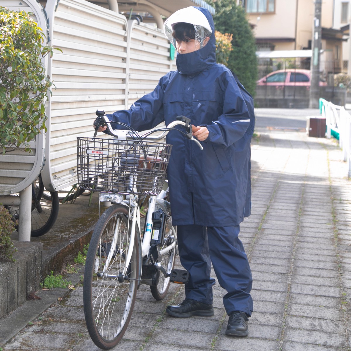 レインウェア 自転車 通学用 リュック対応 学校指定 カッパ 雨具 レインスーツ 学生 中学生 高校生 メンズ レディース 入学  レインタックレインスーツ2 3380