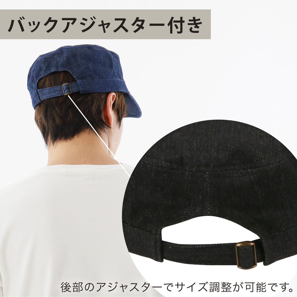 ダークデニム ワークキャップ FLAG ON CREW ワークキャップ メンズ 帽子 デニム CAP ステッチ