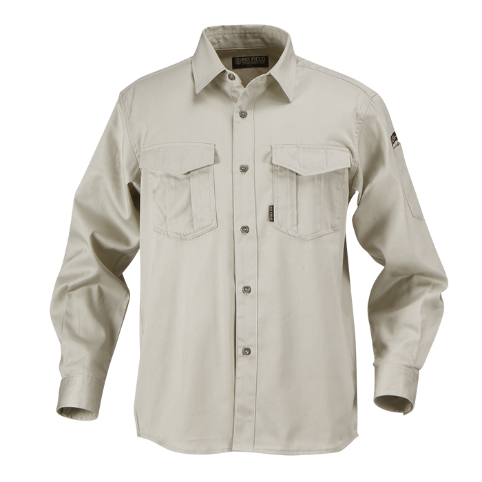 ワークシャツ メンズ 長袖シャツ 仕事用 仕事 ワークウェア ワークウエア 普段着 作業 農作業 トレッキング T/C長袖シャツ 6802 | カジメイク | 01