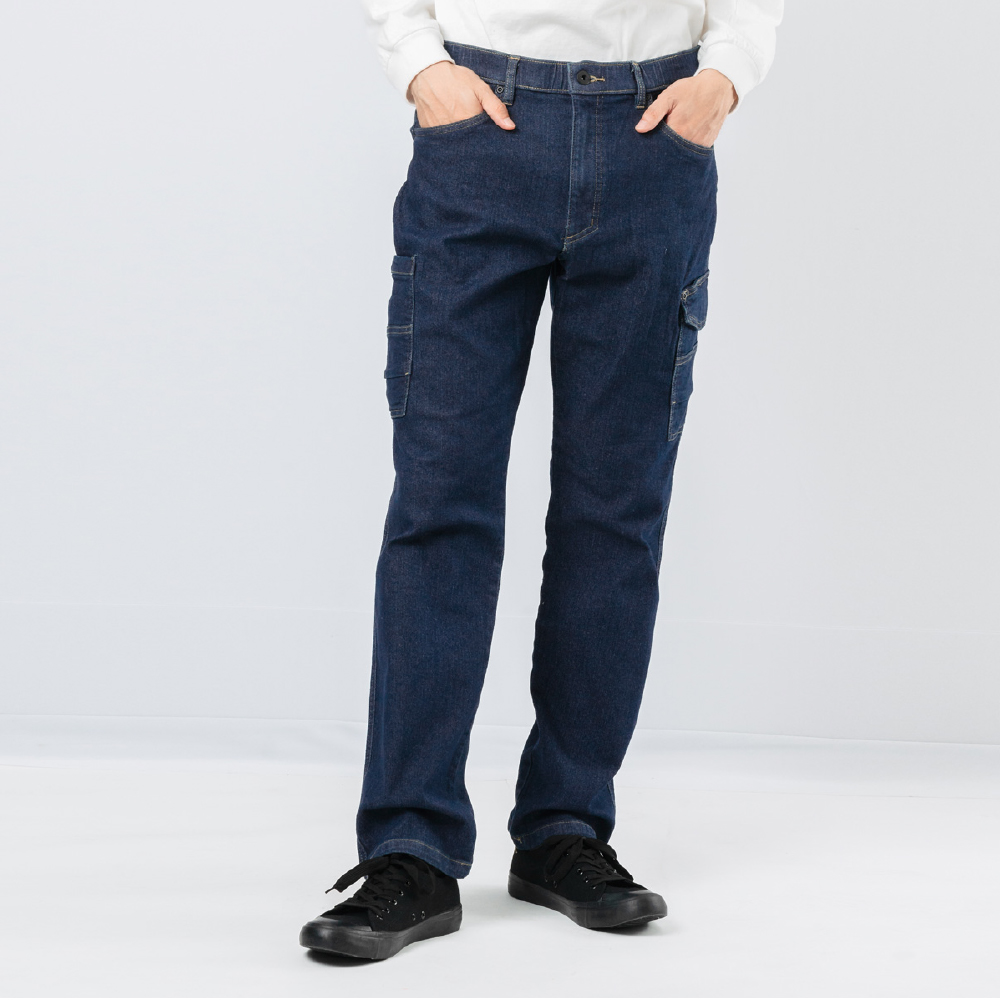 防寒パンツ 防寒着 ズボン メンズ 冬作業 裏起毛 作業服 作業着 農業 長ズボン 制服 仕事 仕事着 日曜大工 8290 激ラクデニム防寒パンツ | カジメイク | 01