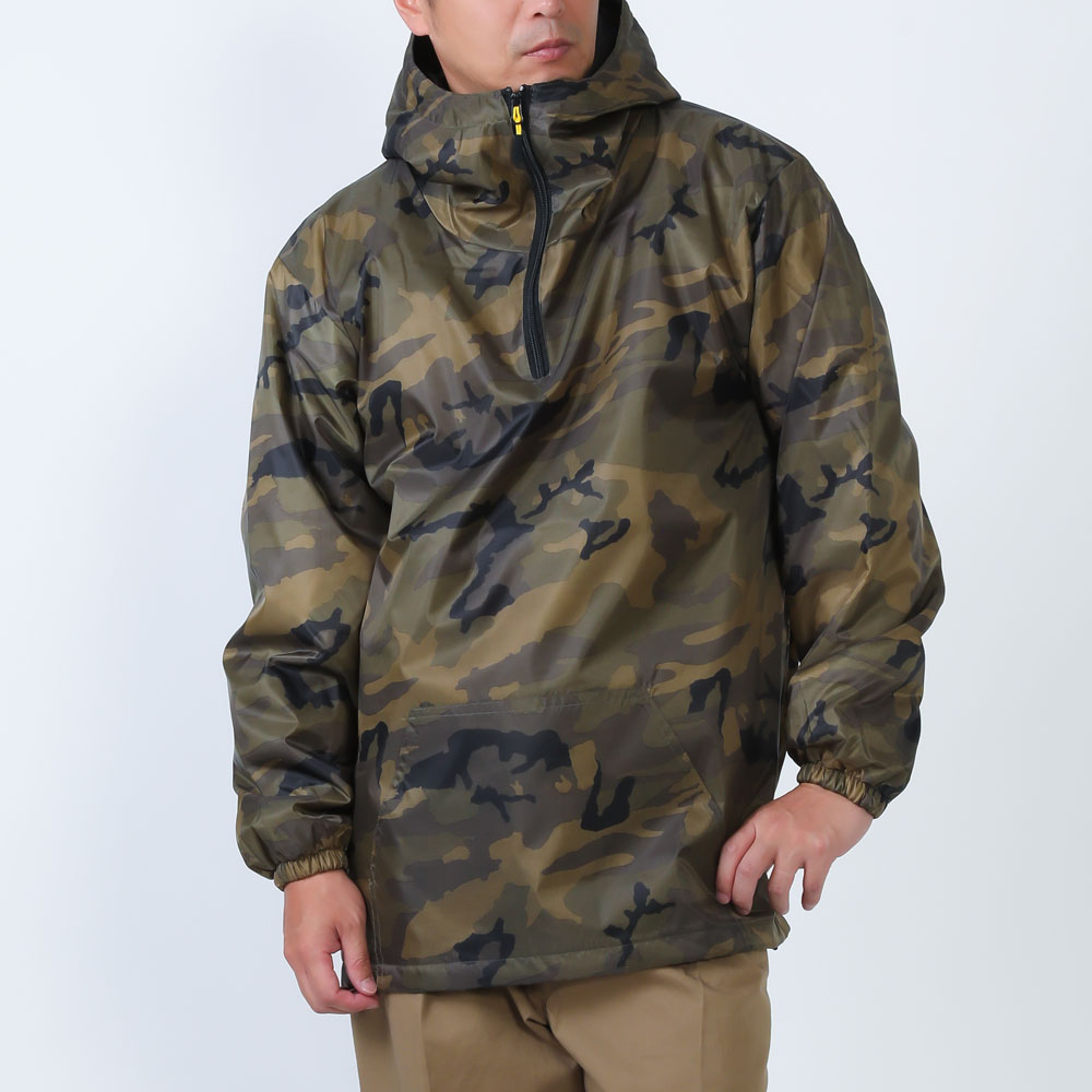 防寒着 メンズ アウター ジャンパー 中綿 キルト ブルゾン プリント 柄 作業服 作業着 防寒 冬用 暖かい あったかい 8330 プリントセミキルトヤッケNX | カジメイク | 02