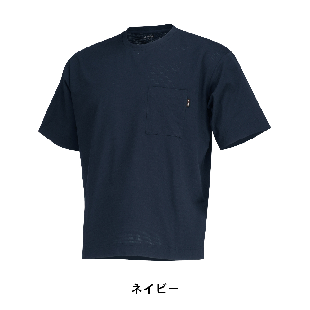 半袖 メンズ 夏 通気性 メッシュ構造 速乾 吸水速乾 消臭 ストレッチ 作業着 アウトドア AIR FEEL TECH 半袖クルー 8758 | カジメイク | 02