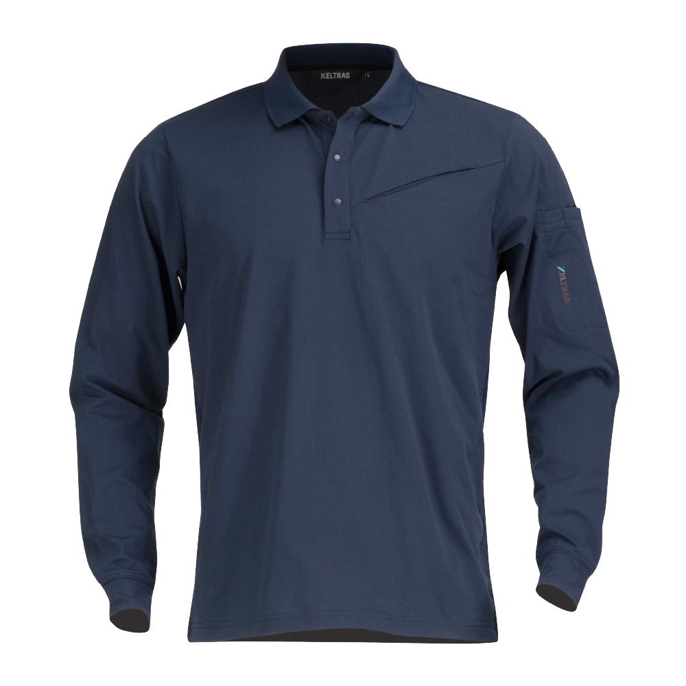 長袖 メンズ 夏 涼しい 接触冷感 吸水速乾 速乾 クール UV UVカット 軽量 軽い スポーツ ゴルフ 作業服 春夏 クールビズ AIR FEEL TECH 長袖ポロシャツ 8760 | カジメイク | 01