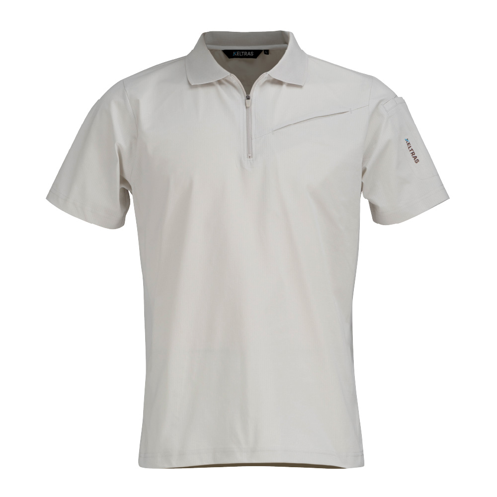 半袖 メンズ 夏 春夏 通気性 メッシュ 速乾 吸水速乾 消臭 ストレッチ 作業着 涼しい 熱中症対策 ドライ ワークウェア AIR FEEL TECH 半袖ジップアップ 8761 | カジメイク | 02