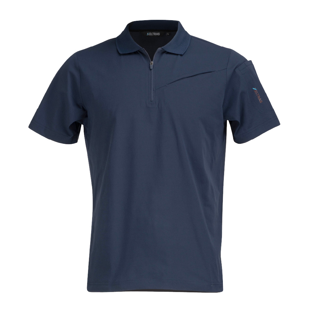 半袖 メンズ 夏 春夏 通気性 メッシュ 速乾 吸水速乾 消臭 ストレッチ 作業着 涼しい 熱中症対策 ドライ ワークウェア AIR FEEL TECH 半袖ジップアップ 8761 | カジメイク | 01