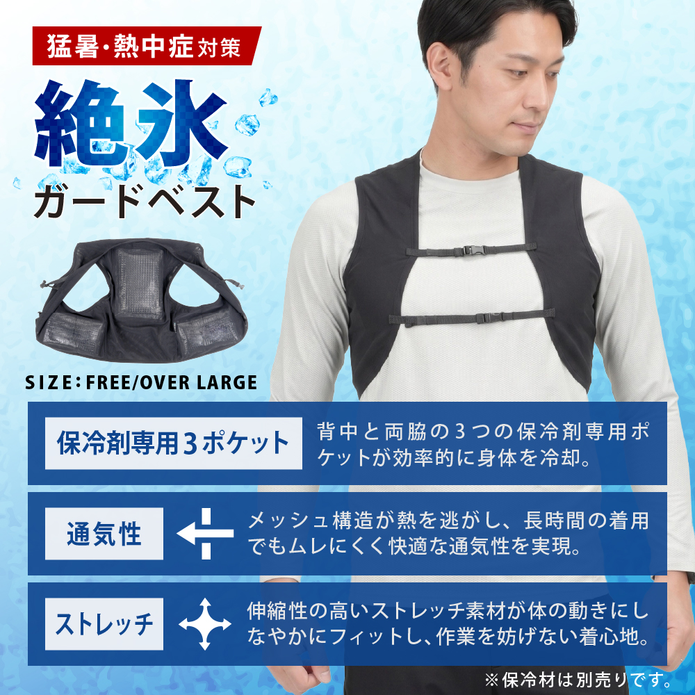 冷却ベスト アイスベスト 保冷剤 ベスト 熱中症対策 猛暑対策 メッシュ