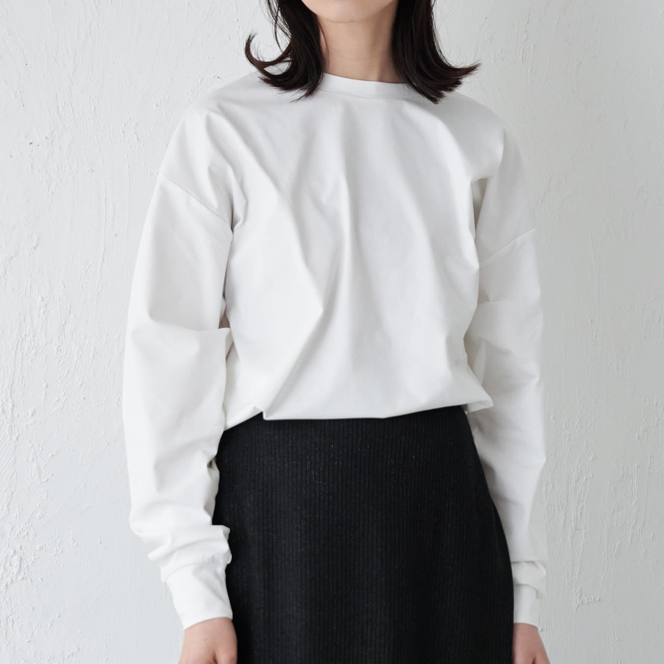 Tシャツ レディース 長袖 汗染み防止 防汚加工 UVカット UPF50+ UV対策 紫外線対策 シンプル ゆったり 体型カバー 形態安定 AH-1001 レディース長袖Tシャツ | AME TO HARE | 01