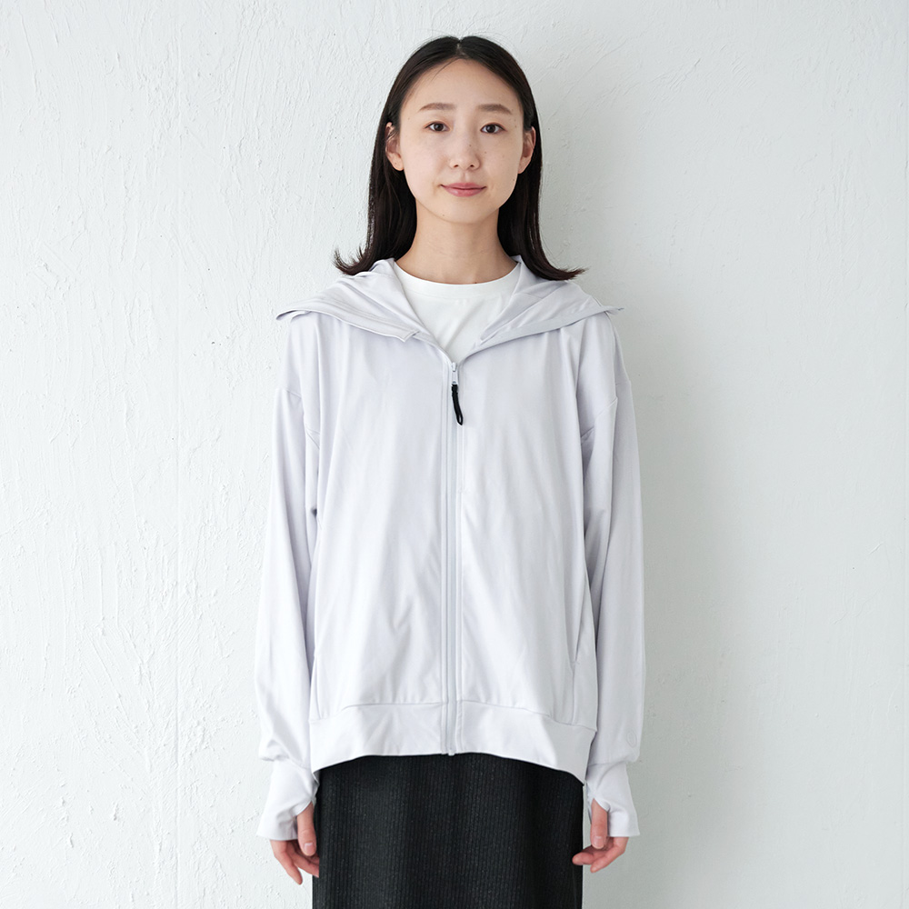 UVカット パーカー レディース 長袖 UPF50+ UV UV対策 紫外線対策 花粉防止 シンプル かわいい ゆったり 指穴 顔まで AH-1003 レディースUVパーカー | AME TO HARE | 02