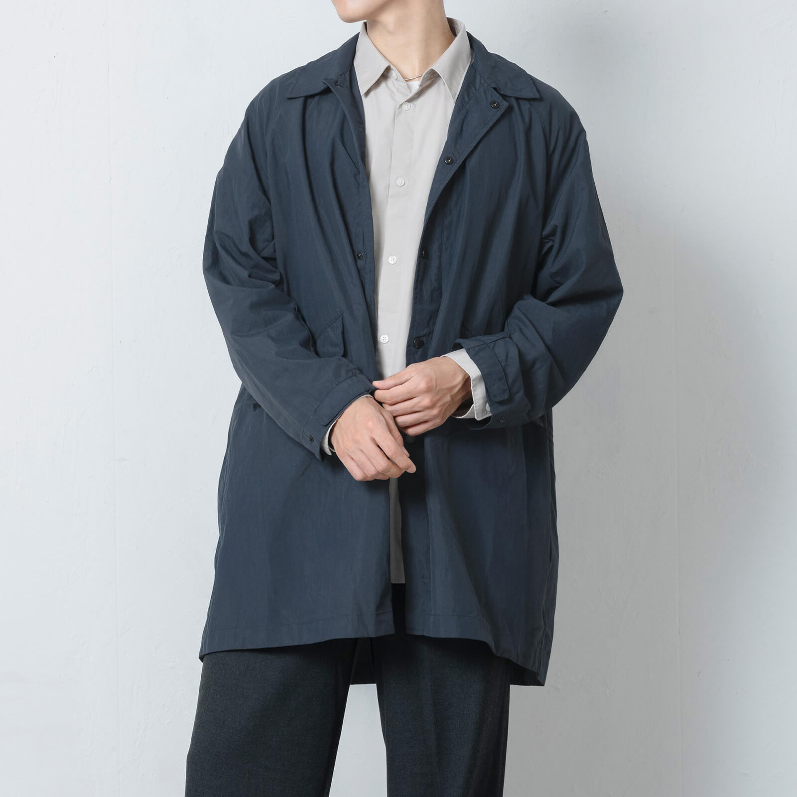 ハーフコート レディース メンズ コート ハーフ丈 撥水 UVカット フード付き 取り外し 軽量 軽い 秋 春 スプリングコート AH-1009 撥水ハーフコート | AME TO HARE | 02