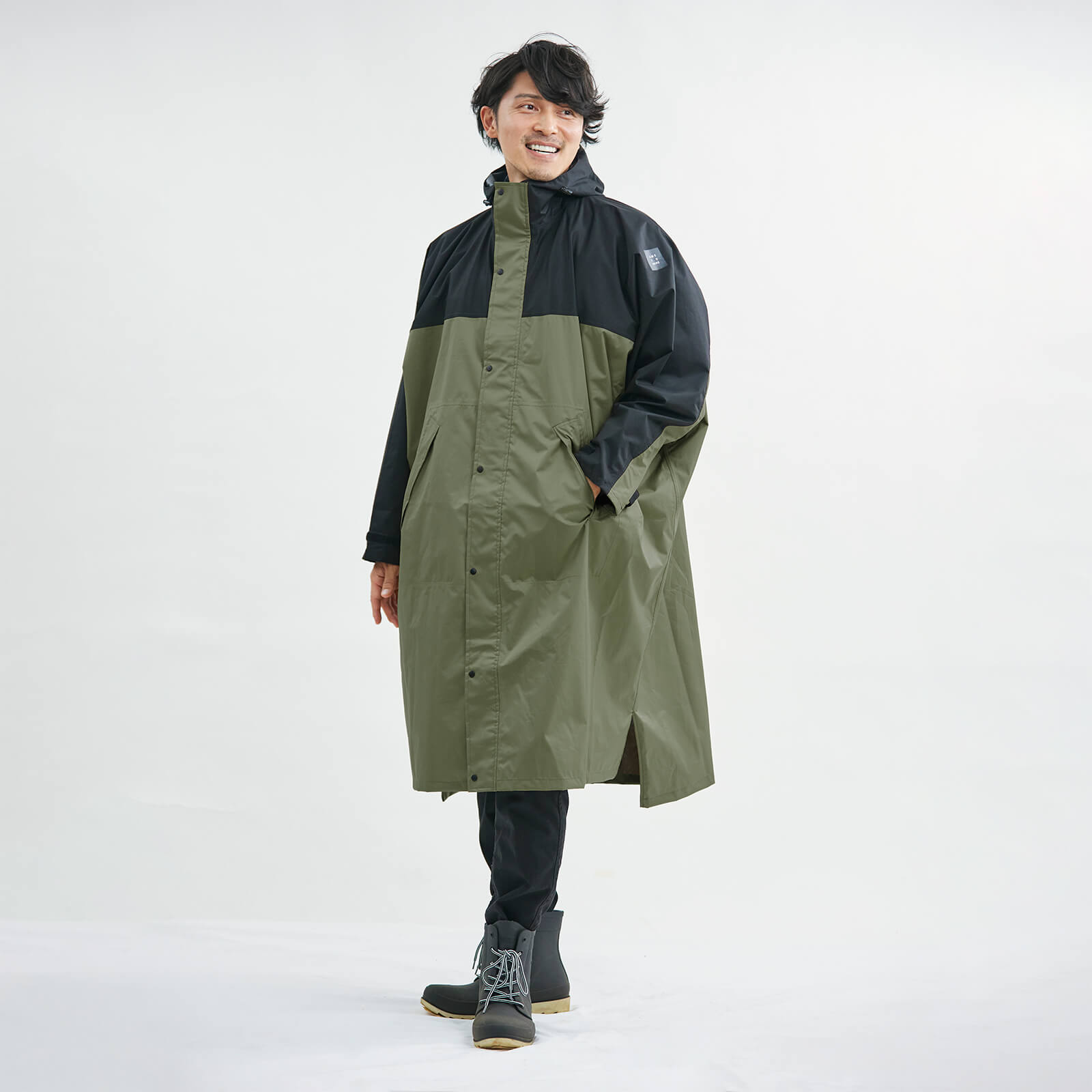 レインコート 自転車 リュック対応 レインポンチョ メンズ レディース 男女兼用 ジュニア アウトドア 通学 通勤 おしゃれ ロング カッパ AH-100 ハイポンチョDX | AME TO HARE | 04