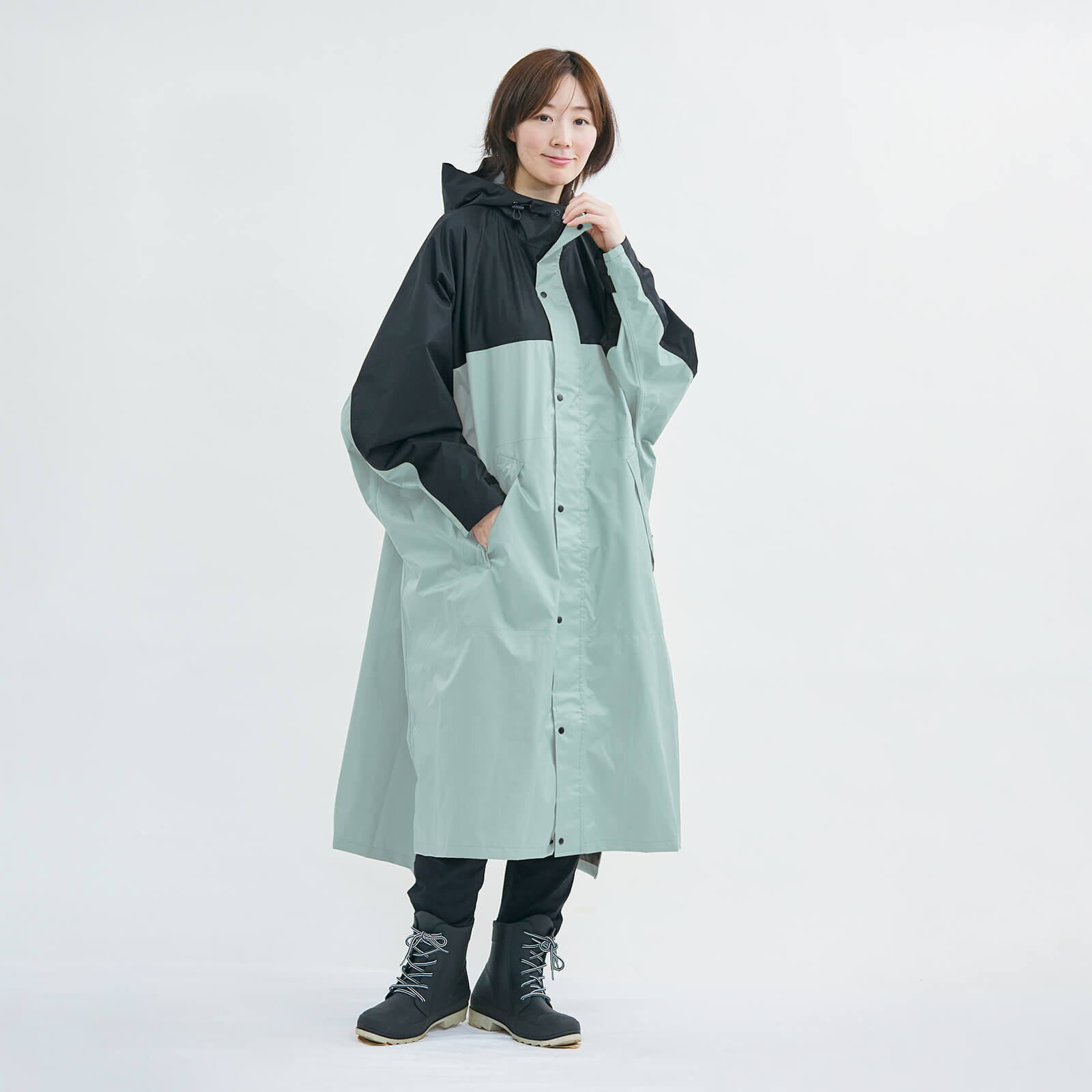 レインコート 自転車 リュック対応 レインポンチョ メンズ レディース 男女兼用 ジュニア アウトドア 通学 通勤 おしゃれ ロング カッパ AH-100 ハイポンチョDX | AME TO HARE | 05