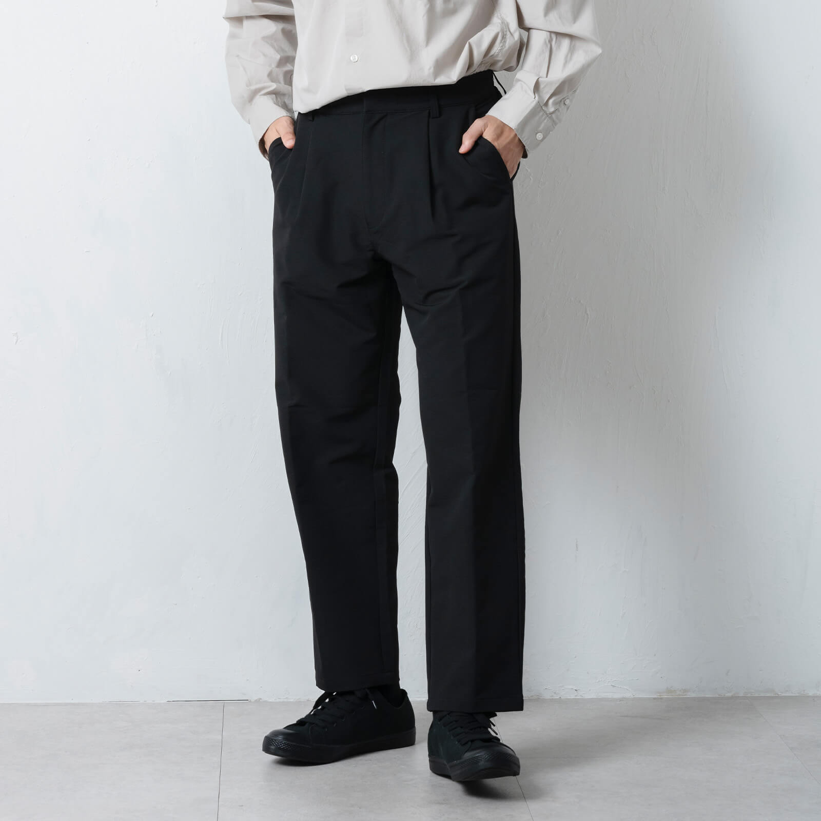 メンズ スラックス 暖かい 裏起毛 裏起毛パンツ パンツ 秋冬 防風 保温 オフィス 通勤 アウトドア ゴルフ ハイキング 洗える AH-1014 ウォームワイドスラックス | AME TO HARE | 01