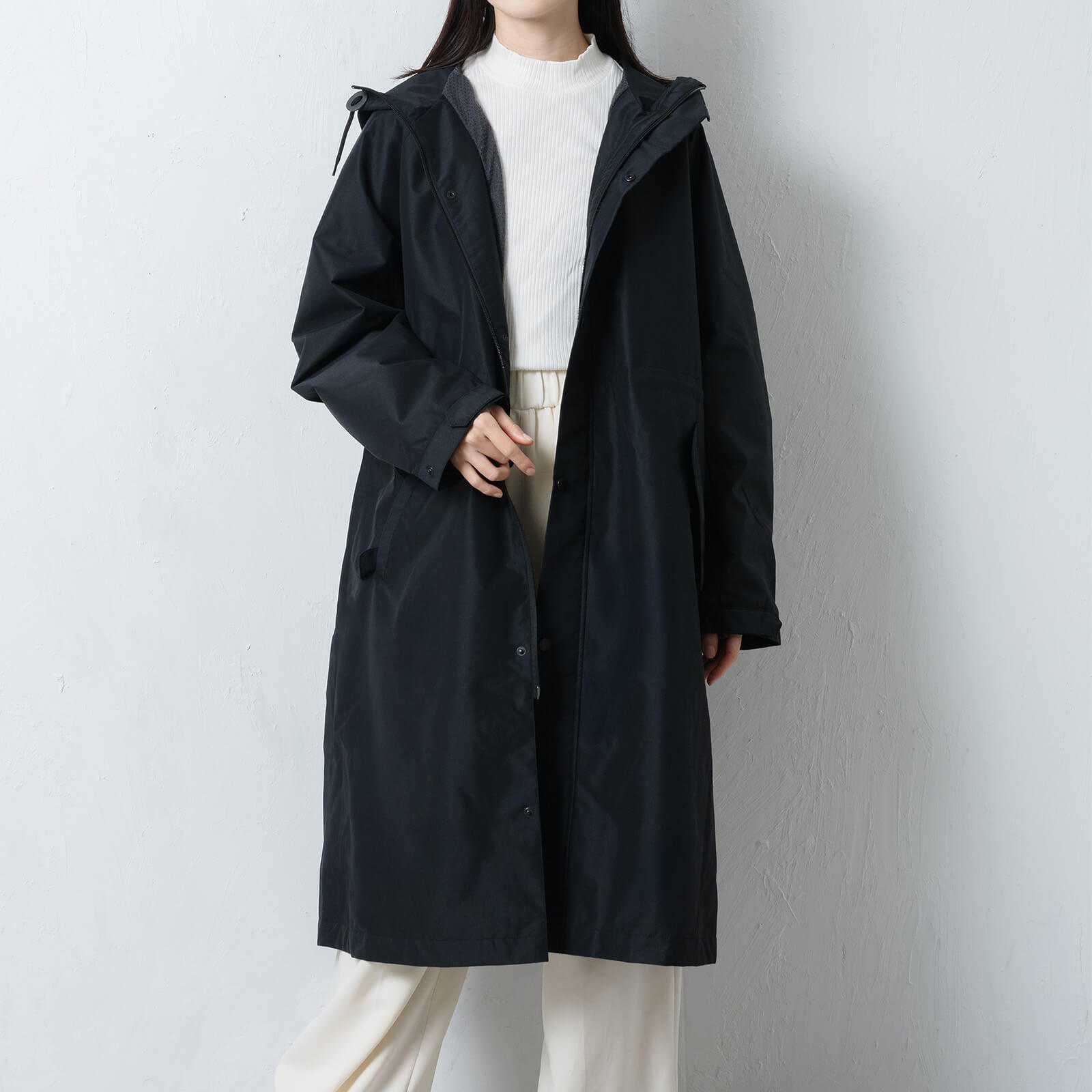 モッズコート 裏ボア レディース 冬 防寒 防水 コート レディース アウター ロング 冬 フード付き 防風 裏起毛 レインコート AH-1016 ウォームフーデットコート | カジメイク | 02