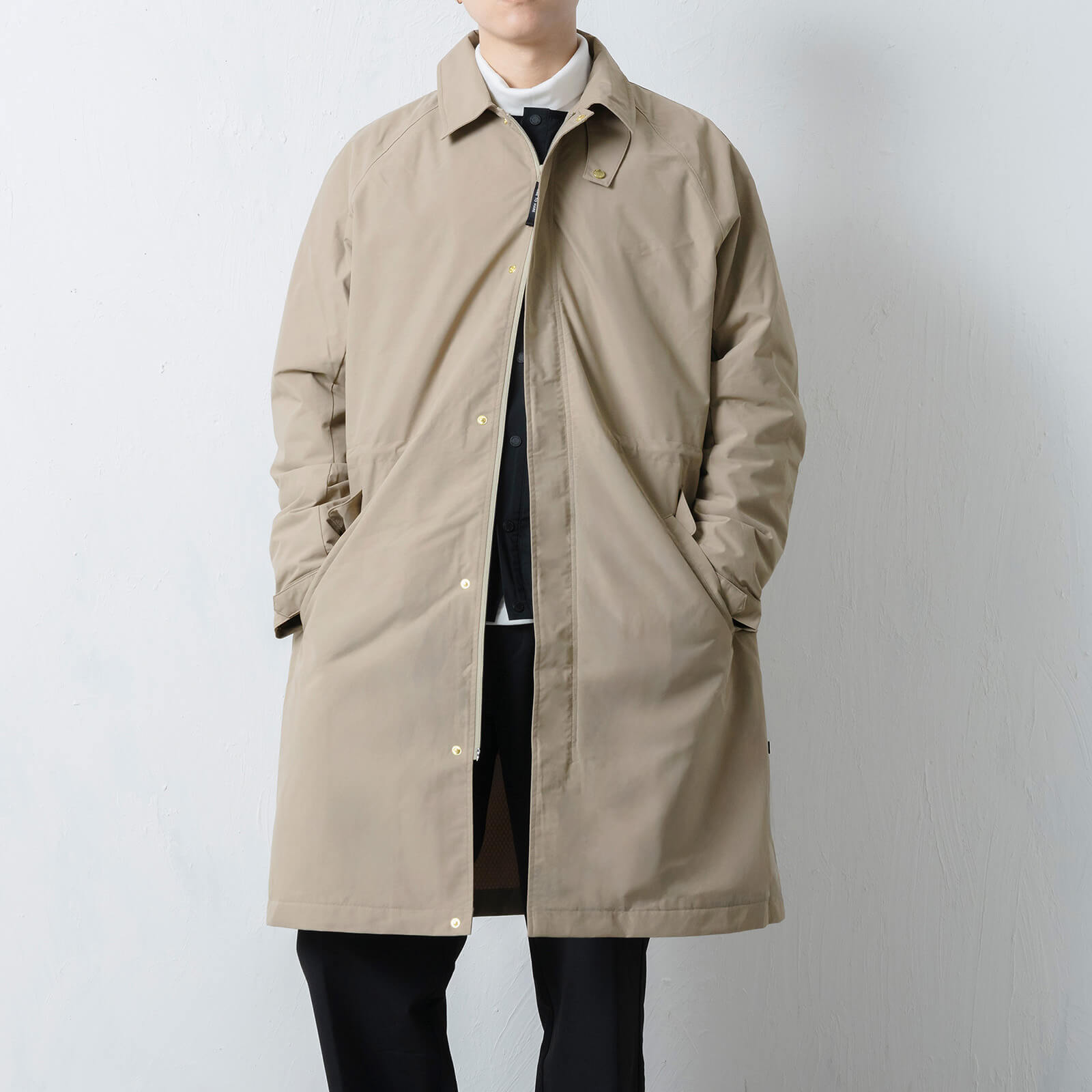 ステンカラーコート メンズ 冬 防寒 防水 コート 防水コート アウター 秋冬 防風 裏起毛 雨 雪 暖かい ビジネス カジュアル AH-1017 ウォームステンカラーコート | カジメイク | 01