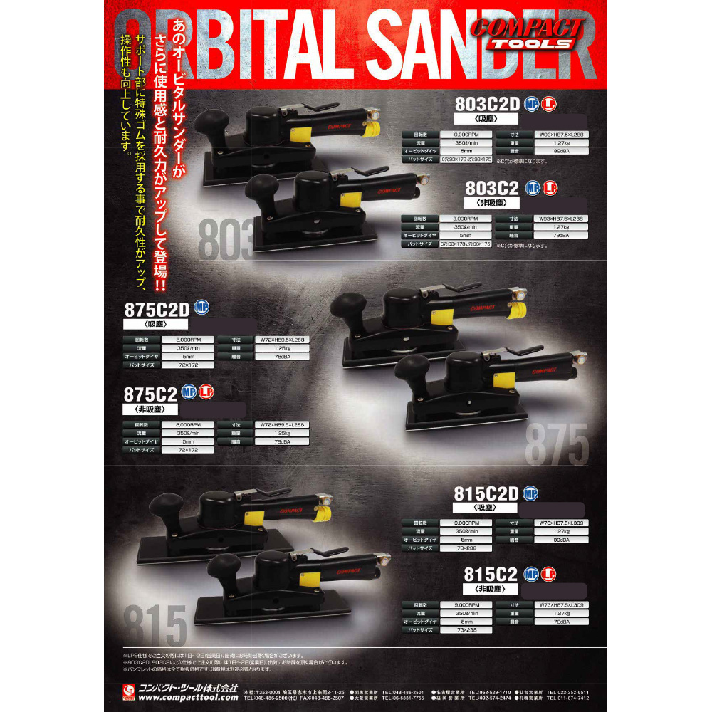 コンパクトツール オービタルサンダー吸塵式 875C2D マジック