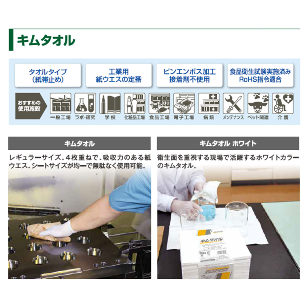 クレシア キムタオル 4つ折り 61001 50枚入 24束 取寄 : ネット