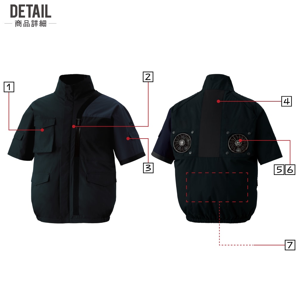 空調風神服 空調風神服 半袖 ブルゾン 遮熱 (服のみ) サンエス SUN-S KF96010