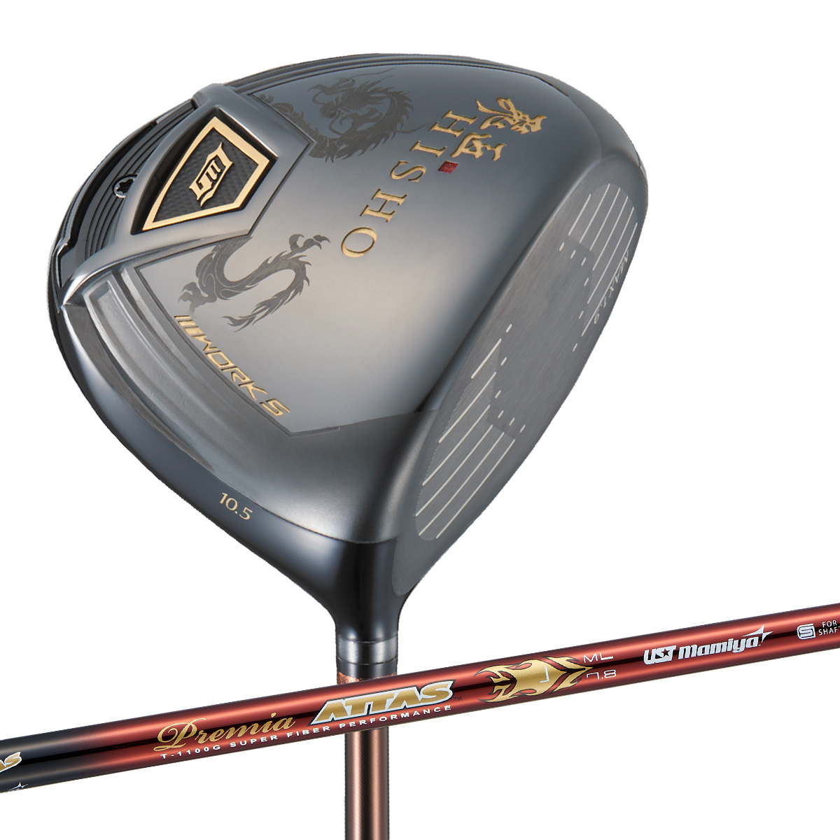 爆買 WORKSGOLF(ワークスゴルフ) 高反発 HISHO 飛匠ドライバー USTマミヤ プレミアATTAS シャフト仕様 14度