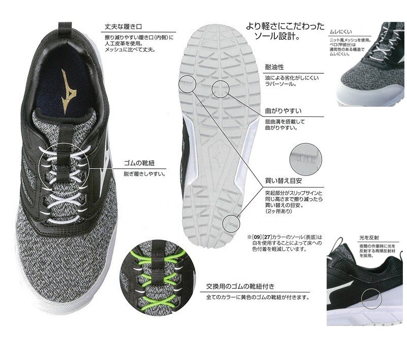 MIZUNO（ミズノ） 安全靴 オールマイティ ES31L 1903 ニット素材