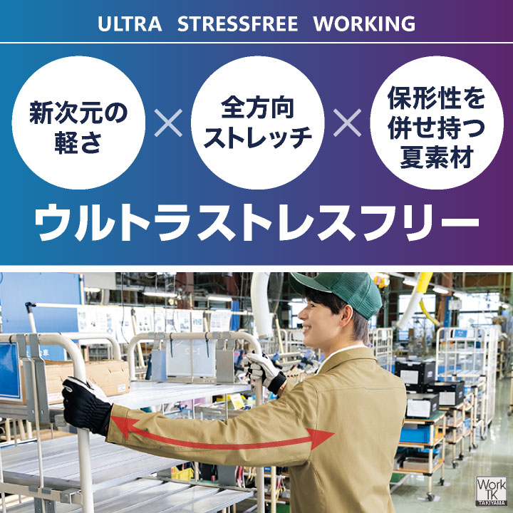 アイトス ストレッチ 長袖シャツ 薄手 軽量 帯電防止 JIS T8118適合 UVカット 春夏 作業服 作業着 建設 工場 製造業 運送業 メンズ レディース AITOZ az-2435 | アイトス | 01