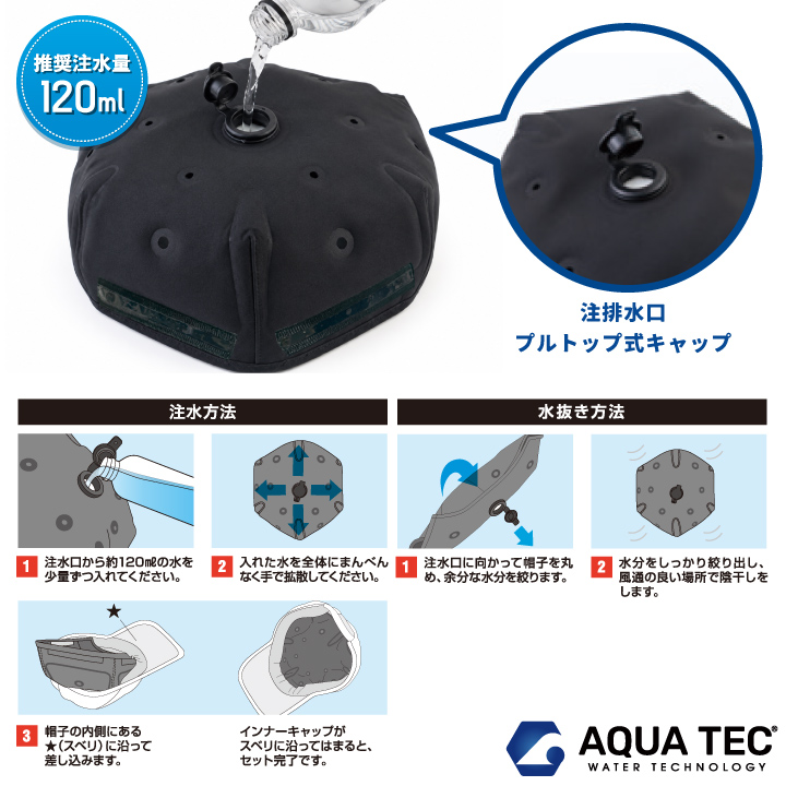 バッテリー不要 水冷キャップ インナーキャップ アクアウォーター 冷却 帽子 涼しい ひんやり 冷感 暑さ対策 熱中症対策 bb-at9002 | bigborn | 03