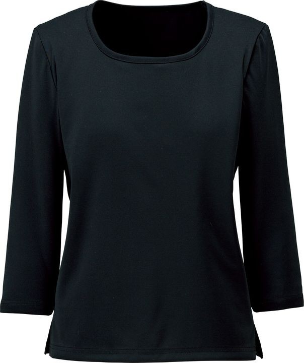 ニットシャツ 七分袖 ラウンドネック インナーシャツ 無地 ボンマックス 事務服 制服 ユニフォーム おしゃれ オフィス 七分袖シャツ BONMAX bm-bck7103 | ボンマックス（ユニフォーム） | 02