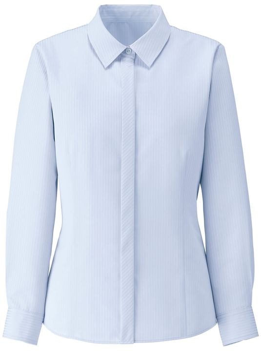 ブラウス シャツ 長袖 シャドーストライプ ボンマックス 事務服 制服 ユニフォーム フォーマル おしゃれ オフィス 長袖ブラウス BONMAX bm-rb4163 | ボンマックス（ユニフォーム） | 01