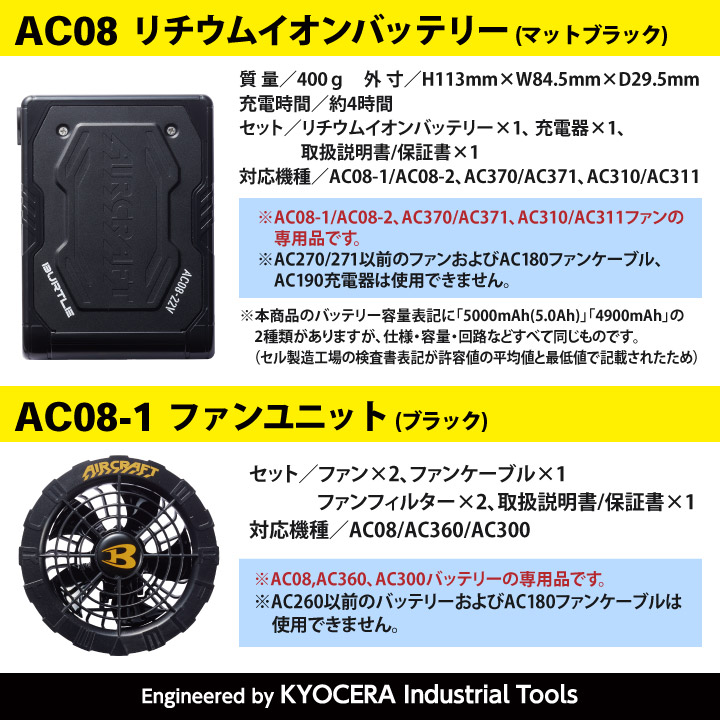 即日出荷] [2023年新型19V] バートル セット サイドファン仕様 半袖