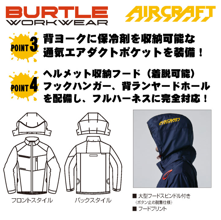BURTLE（バートル） 空調作業服 AC長袖ブルゾン エアークラフト 春夏
