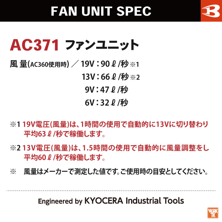 [即日出荷] バートル ファンのみ エアークラフト AIRCRAFT 春夏 