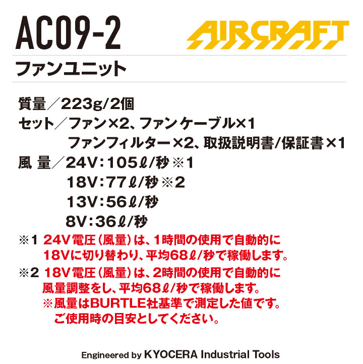BURTLE（バートル） 24V ファンバッテリーセット バッテリーファン