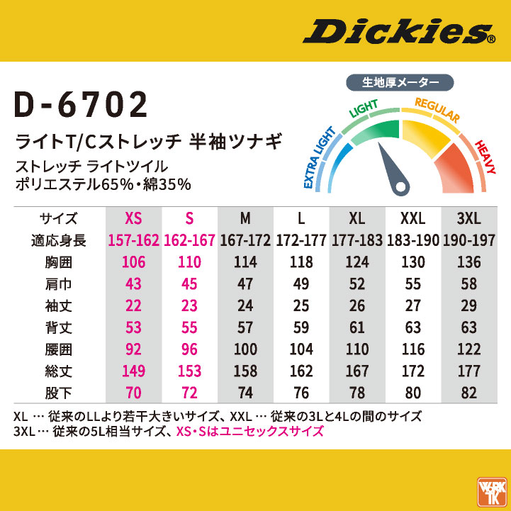 ディッキーズ Dickies 半袖 つなぎ ストレッチ 接触冷感 UVカット ツナギ ジャンプスーツ 円管服 作業着 農業 整備 DIY 春夏 コーコス (即日出荷) cc-d6702 | COーCOS | 07