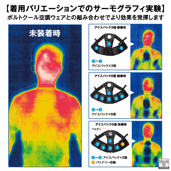 コーコス アイスベスト 保冷剤 6個セット熱中症対策 暑さ対策 冷たい 冷却 冷感 ひんやり 涼しい クールベスト 作業着 春夏 作業服 (即日出荷) cc-gi409-set | COーCOS | 09