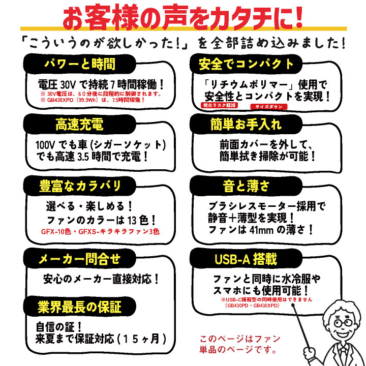 長信ジャパン 30Vファンセット 123リットル 空調作業服 春夏 メンズ レディース 作業着 おしゃれ アウトドア 涼しい 熱中症対策 暑さ対策 即日出荷 cj-gfx | ブランド登録なし | 03