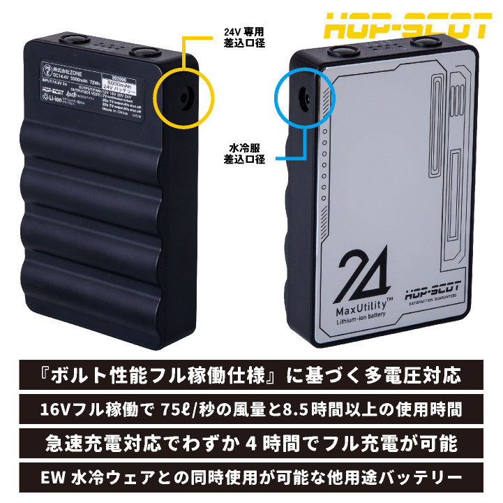 chusan 24V ファンバッテリーセット 空調作業服 デバイスセット 春夏